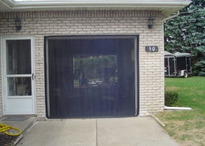 Client using garage door screen