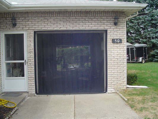 Client using garage door screen