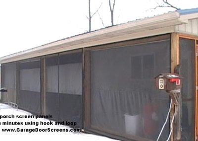 Custom porch screens using hook loop