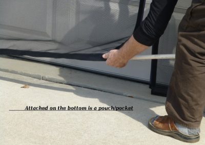 Garage door screen pouch