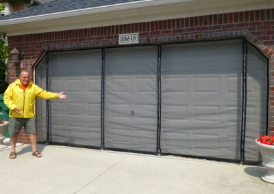 Screen for angled garage doors