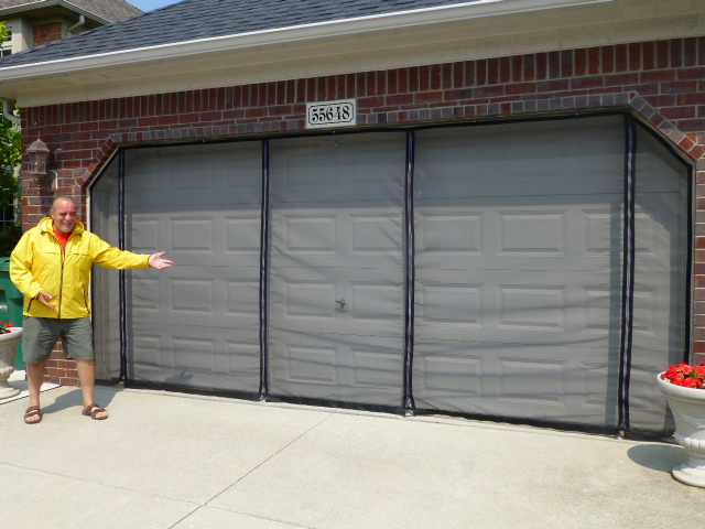 Screen for angled garage doors